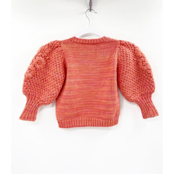 Ulla Johnson Ciel Merino Wool Knit Pink Floral Embellished Sweater Size 4 - Picture 3 of 7